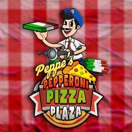 Peppe’s Pepperoni Pizza Plaza slot logo by Pragmatic Play at Hugo Casino